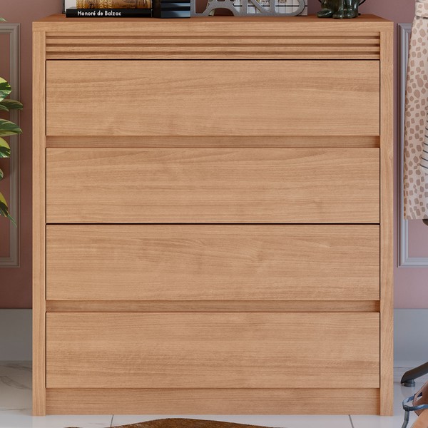 Cômoda Detroit 4 Gavetas Naturale Tx - Fama Móveis