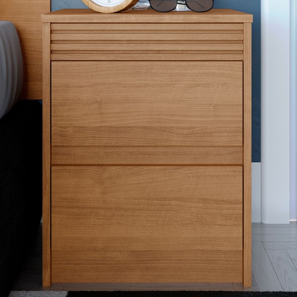 Mesa de Cabeceira Detroit 2 Gavetas Naturale Tx - Fama Móveis