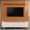 Estante para TV Até 75 Polegadas Grécia 4 Portas 1 Gaveta com Led Cascata Off White/Naturalle 11766 - Mavaular