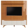 Estante para TV Até 75 Polegadas Grécia 4 Portas 1 Gaveta com Led Cascata Off White/Naturalle 11766 - Mavaular