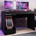 Mesa Gamer Line 1 Prateleira Preto/Branco - Politorno