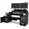 Mesa Gamer Space Two 1 Porta 2 Prateleiras Preto/Branco - Politorno