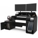 Mesa Gamer Space Two 1 Porta 2 Prateleiras Preto/Branco - Politorno