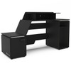Mesa Gamer Space Two 1 Porta 2 Prateleiras Preto/Branco - Politorno