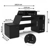 Mesa Gamer Space Two 1 Porta 2 Prateleiras Preto/Branco - Politorno
