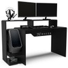 Mesa Gamer Expert 1 Prateleira Preto/Branco - Politorno