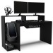 Mesa Gamer Expert 1 Prateleira Preto/Branco - Politorno