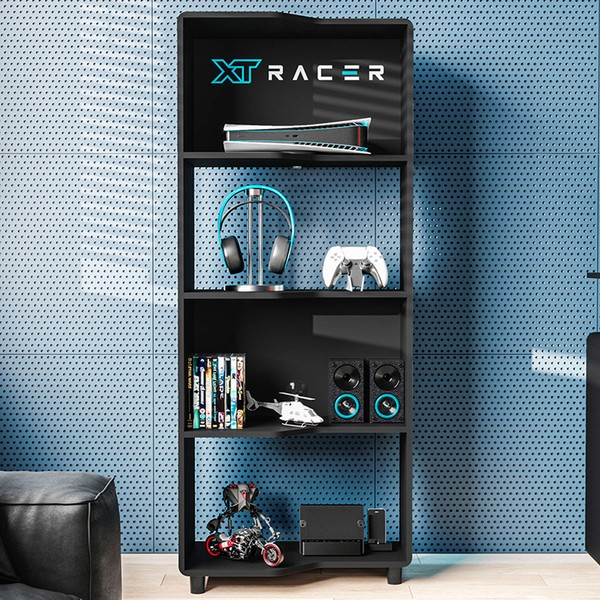 Estante para Livros Force Two 3 Prateleiras Preto/Azul - Politorno