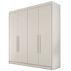 Guarda-Roupa Casal Nantes 4 Portas 3 Gavetas 100% Mdf Off White - Europa Móveis