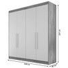Guarda-Roupa Casal Nantes 4 Portas 3 Gavetas 100% Mdf Off White - Europa Móveis