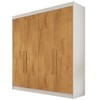 Guarda-Roupa Casal Nantes 4 Portas 3 Gavetas 100% Mdf Off White/Peroba - Europa Móveis