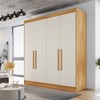 Guarda-Roupa Casal Nantes 4 Portas 3 Gavetas 100% Mdf Peroba/Off White - Europa Móveis