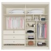 Guarda-Roupa Casal Nantes 4 Portas 3 Gavetas 100% Mdf com Espelho Off White - Europa Móveis