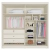 Guarda-Roupa Casal Nantes 4 Portas 3 Gavetas 100% Mdf com Espelho Off White/Peroba - Europa Móveis