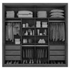 Guarda-Roupa Casal Sevilha 2 Portas 6 Gavetas 100% Mdf Flex Preto/Branco - Mademarques