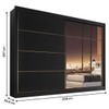 Guarda-Roupa Casal Sevilha 2 Portas 6 Gavetas 100% Mdf Espelhado Preto/Branco - Mademarques