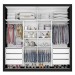 Guarda-Roupa Casal Sevilha 2 Portas 6 Gavetas Espelhado Preto/Branco - Mademarques