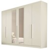 Guarda-Roupa Casal Oslo 6 Portas 6 Gavetas 100% Mdf com Espelho Off White - Mademarques