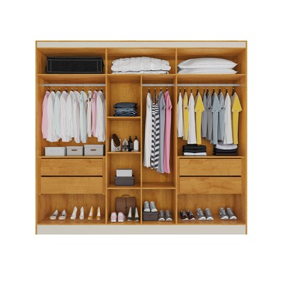 Guarda-Roupa Casal Oslo 6 Portas 6 Gavetas 100% Mdf com Espelho Peroba - Mademarques