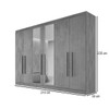 Guarda-Roupa Casal Oslo 6 Portas 6 Gavetas 100% Mdf com Espelho Brauna/Off White - Mademarques
