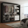 Guarda-Roupa Casal Katherine 3 Portas 3 Gavetas com Espelho Preto - Panorama Móveis