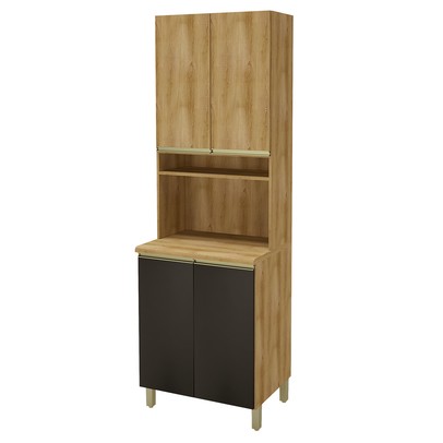 Torre Quente 4 Portas 3 Prateleiras Chumbo/Castani - Indekes