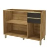 Balcão de Cozinha para Pia 120 Cm 3 Portas 2 Gavetas Castani/Chumbo 6123.3 - Indékes