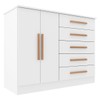 Cômoda Detroit 2 Portas 5 Gavetas Branco - Móveis Sul