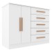 Cômoda Detroit 2 Portas 5 Gavetas Branco - Móveis Sul