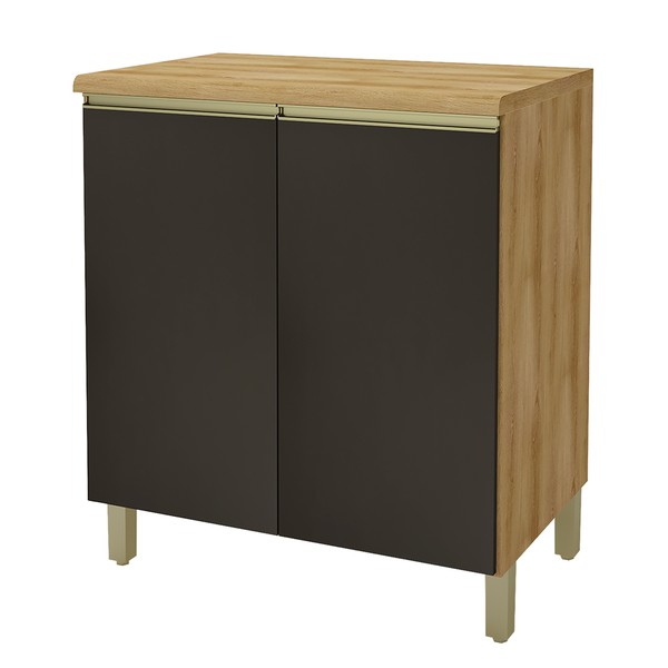 Armário de Cozinha para Cooktop 80 Cm 2 Portas Castani/Chumbo - Indekes