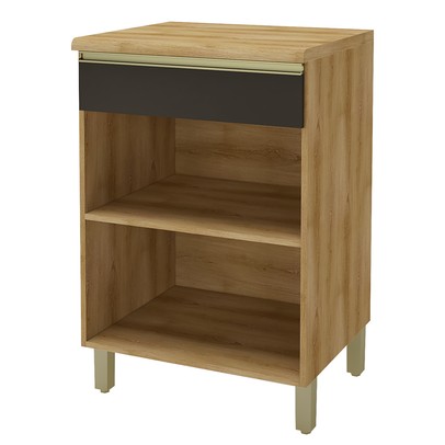 Armário de Cozinha 60 Cm 1 Porta 1 Gaveta 6123.12 Castani/Chumbo - Indékes