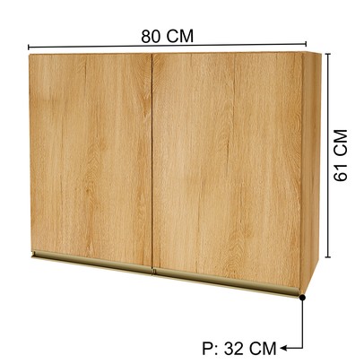 Armário Aéreo Cozinha 80 Cm 2 Portas 6123.35 Castani - Indekes