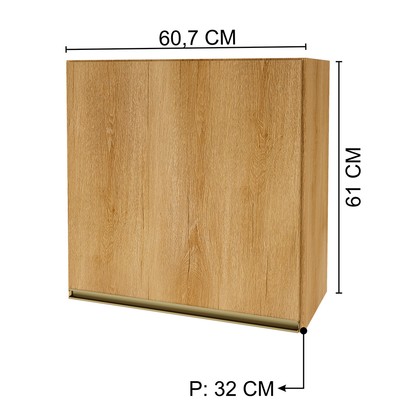 Armário Aéreo Cozinha 60 Cm 1 Porta 6123.13 Castani - Indekes