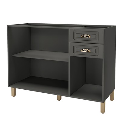 Balcão de Cozinha para Pia 120 Cm 3 Portas 2 Gavetas Chumbo 6171.2 - Indékes