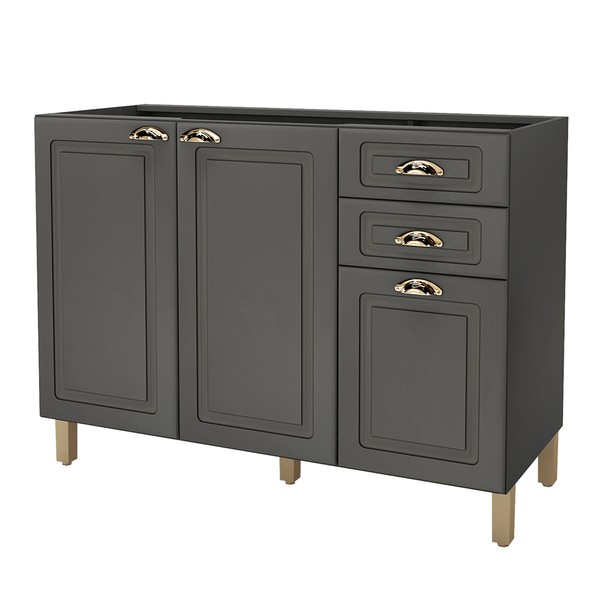 Balcão de Cozinha para Pia 120 Cm 3 Portas 2 Gavetas Chumbo 6171.2 - Indékes