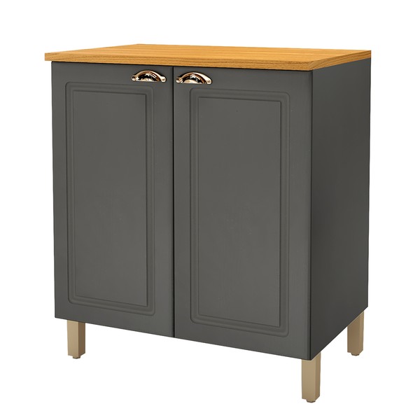 Armário de Cozinha para Cooktop 80 Cm 2 Portas Chumbo - Indékes