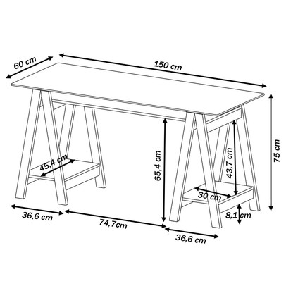 Mesa Escrivaninha Cristal com Tampo de Vidro Branco - Artany Móveis