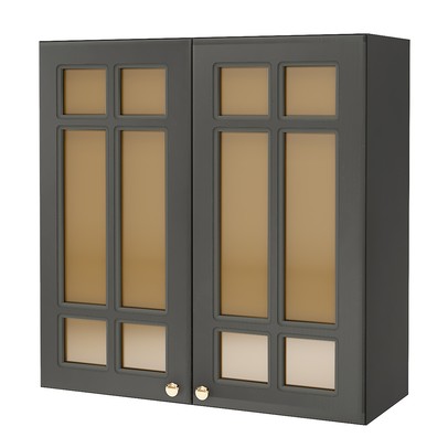 Armário Aéreo Cozinha 80 Cm 2 Portas 2 Prateleiras com Vidro Chumbo 6171.18 - Indékes