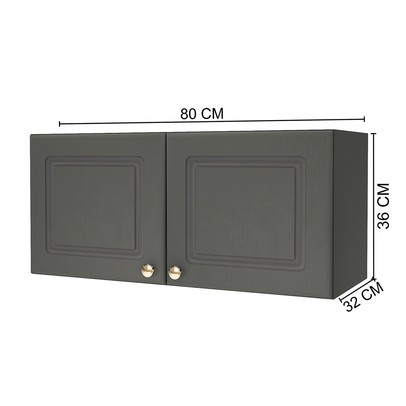 Armário Aéreo Cozinha 80 Cm 2 Portas Chumbo 6171.3 - Indékes