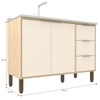Balcão de Cozinha para Pia Karine 2 Portas 3 Gavetas Carvalho/Off White - Móveis Sul