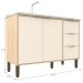 Balcão de Cozinha para Pia Karine 2 Portas 3 Gavetas Carvalho/Off White - Móveis Sul