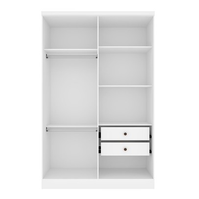 Guarda-Roupa Solteiro Amsterdam 4 Portas 2 Gavetas com Espelho Neve - Tcil Móveis