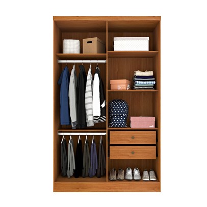 Guarda-Roupa Solteiro Amsterdam 4 Portas 2 Gavetas com Espelho Cinamomo - Tcil Móveis