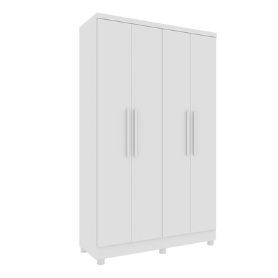 Guarda-Roupa Solteiro Amsterdam 4 Portas 2 Gavetas 20207 Neve - Tcil Móveis