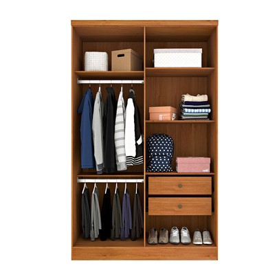 Guarda-Roupa Solteiro Amsterdam 4 Portas 2 Gavetas 20207 Cinamomo - Tcil Móveis