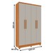 Guarda-Roupa Solteiro Amsterdam 4 Portas 2 Gavetas 20207 Cinamomo/Off White - Tcil Móveis