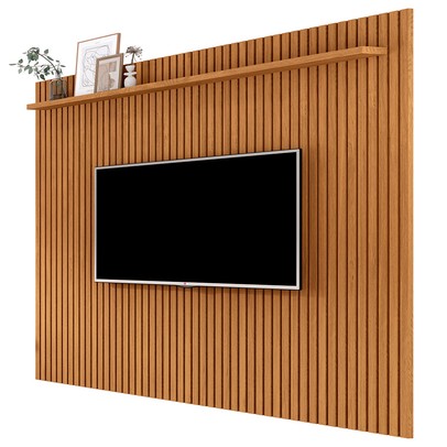 Painel para TV Até 80 Polegadas Vênus Ripado 1 Prateleira Nature 682 - Giga Móveis