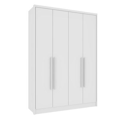 Guarda-Roupa Solteiro Dinamarca 4 Portas 2 Gavetas Neve - Tcil Móveis