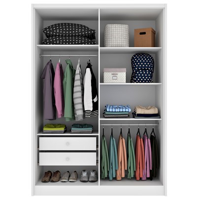 Guarda-Roupa Solteiro Dinamarca 4 Portas 2 Gavetas Neve - Tcil Móveis