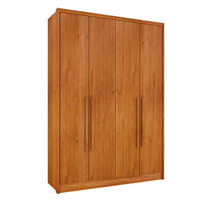 Guarda-Roupa Solteiro Dinamarca 4 Portas 2 Gavetas Cinamomo - Tcil Móveis